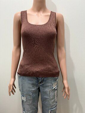 Y2K Calvin Klein sparkly bronze tank top